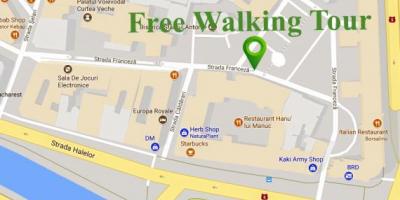Mapa bukarest walking tour 