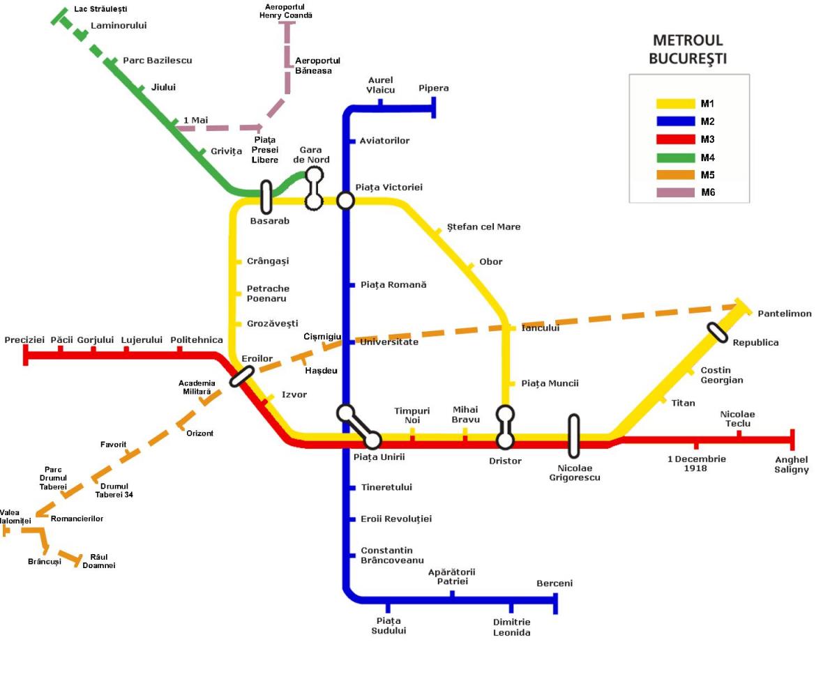 metro mapa bukarest errumaniako
