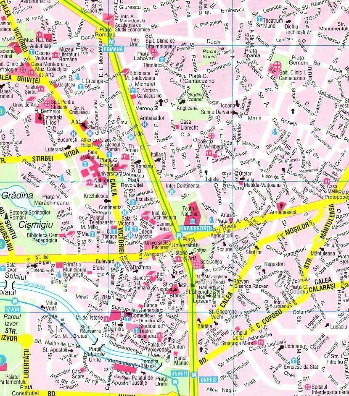 mapa bukarest hiria zentroa